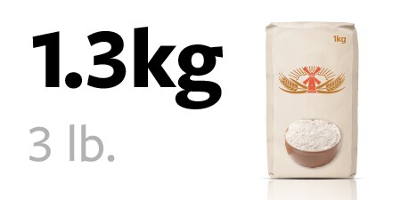 Confezione di farina da 1,3kg
